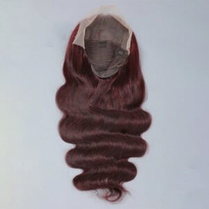 99j Burgundy 13×4 Transparent Lace Front Wig – 100% Virgin Remy Human Hair Wholesale