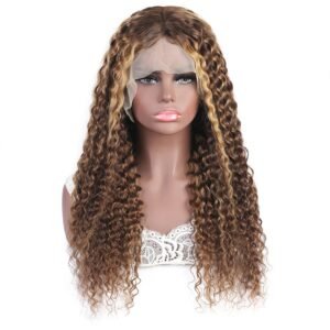 P4-27 Highlight 13x4 Transparent Lace Front Wig - 100% Virgin Remy Human Hair Wholesale